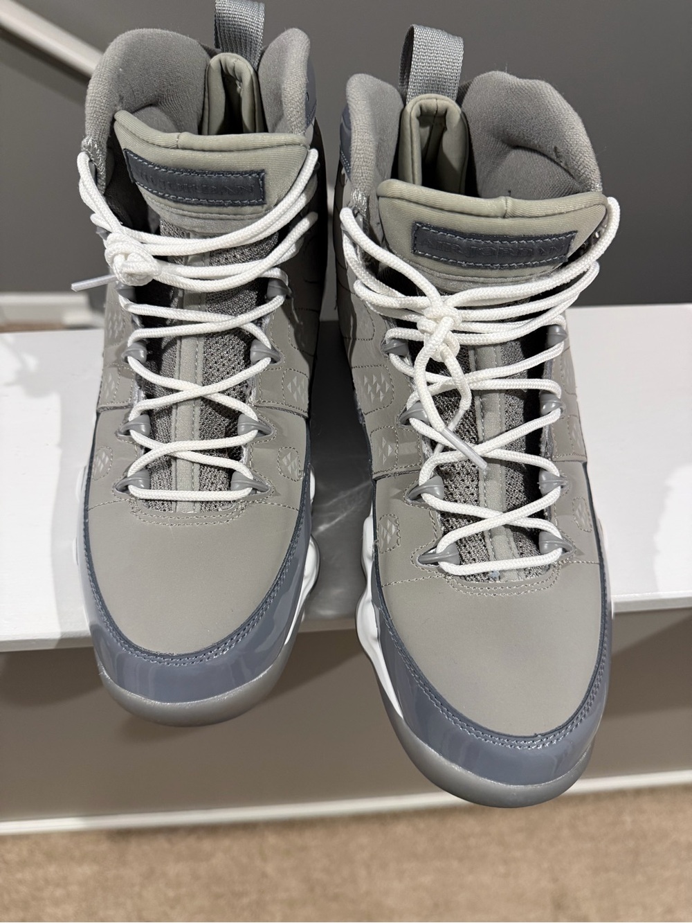 Nike Air Jordan 9 Retro Cool Grey High-Top Sneakers — Men's 10 - Picture 4 of 5